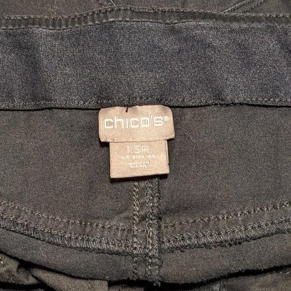 CHICO'S STRAIGHT LEG BLACK JEANS - 10 - Picture 3 of 7